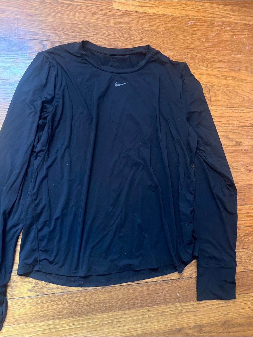 Nike Black Long-Sleeve Performance Top with Swoosh